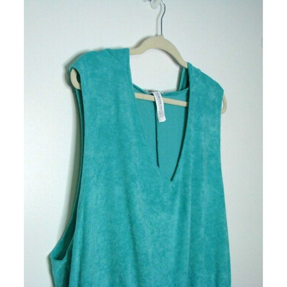 Forever 21 + Hooded V-Neck Romper Shorts Womens 2X Sleeveless Terry Cloth One Pc - Picture 4 of 9